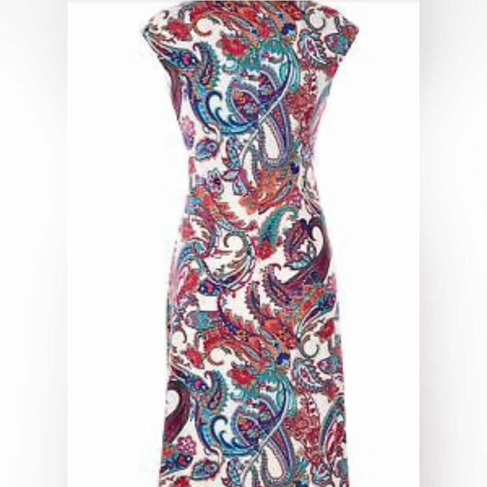 Lauren Ralph Lauren Bright Paisley Soft Knit Dress. Career. Professional. - Picture 8 of 16